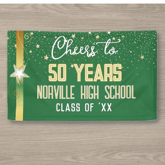 CHEERS to 50 Years! CUSTOM Class Reunion banner