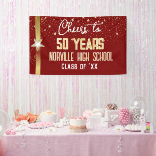 CHEERS to 50 Years! CUSTOM Class Reunion banner
