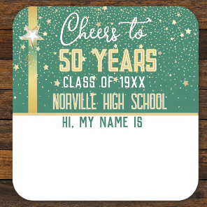 CHEERS to 50 Years! CUSTOM Class Reunion banner Square Sticker