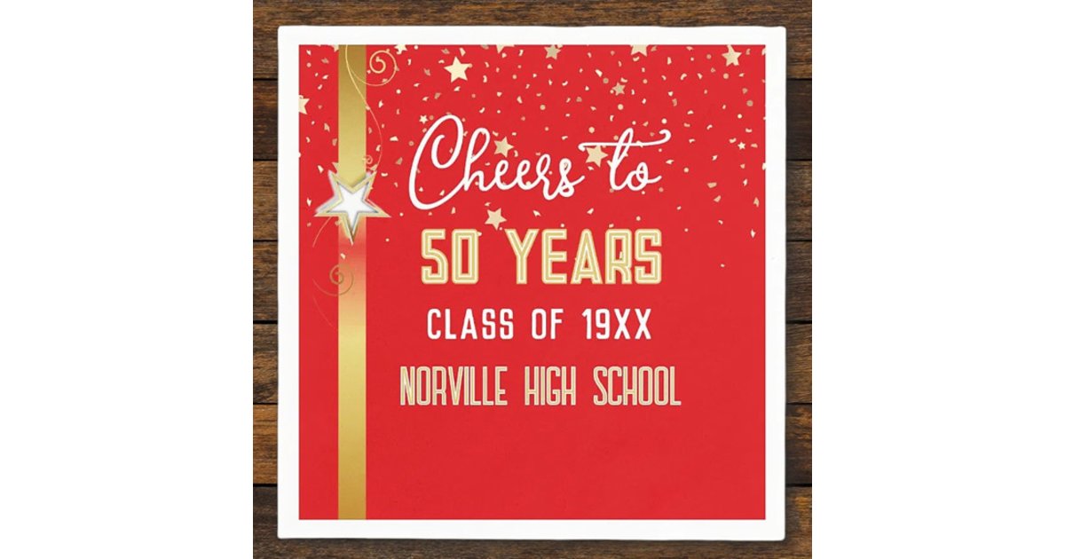 Cheers to 50 Years! Reunion Napkins