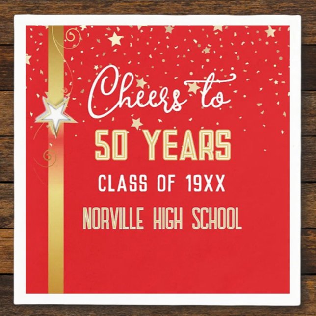 CHEERS to 50 Years! CUSTOM Class Reunion  Napkins (Creator Uploaded)