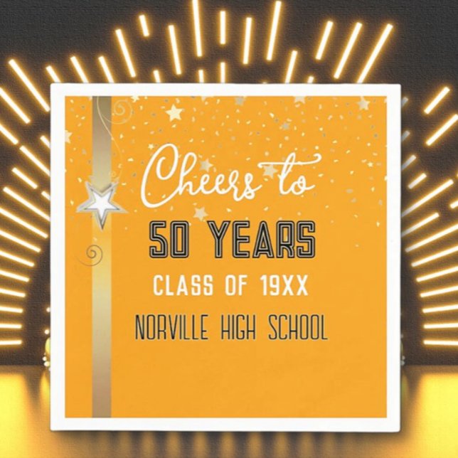 CHEERS to 50 Years! CUSTOM Class Reunion  Napkins (Creator Uploaded)