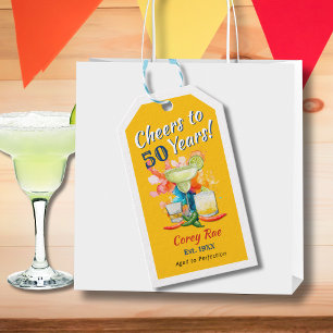 Cheers to 50 Years Fiesta 50th Birthday Gift Tags