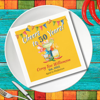 Cheers to 50 Years Fiesta 50th Birthday Party Napkins