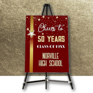 Cheers to 50 Years! Foam Board Reunion Sign