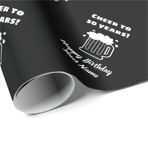 Cheers to 50 years funny 50th Birthday wishes Wrapping Paper