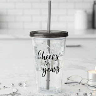 Cheers to 50 Years Glitter Gift party Acrylic Tumbler