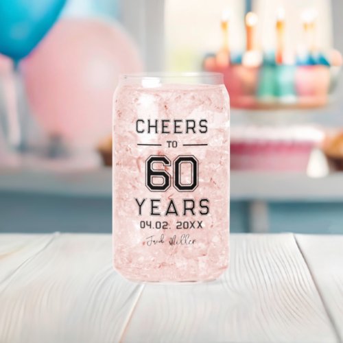 Cheers To 50 Years Gold Script Typography  Can Glass