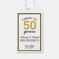 Anniversary Gold 50 YEARS INTO FOREVER Thank You Gift Tags