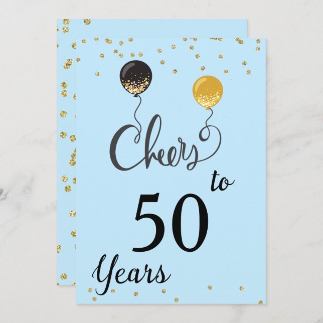 Cheers to 50 Years Invitation (Front/Back)