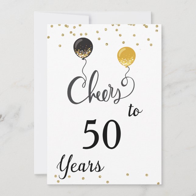 Cheers to 50 Years Invitation (Front)