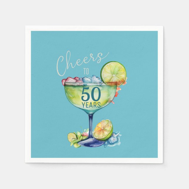 Cheers to 50 Years Milestone Birthday  Napkins (Front)