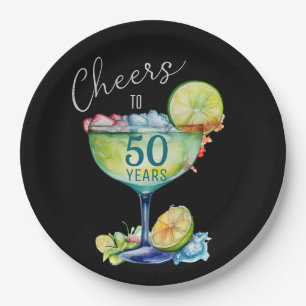 Cheers to 50 Years Milestone Birthday  Paper Plates