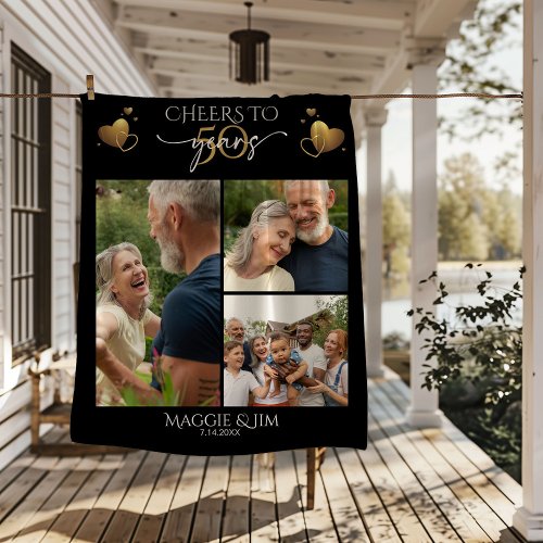 Cheers to 50 Years Multi-Photo Fleece Blanket