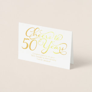 Cheers to 50 Years Personalized 50th Anniversary Foil Card