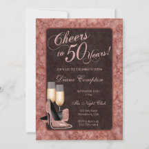 Cheers to 50 Years Rose Gold Birthday