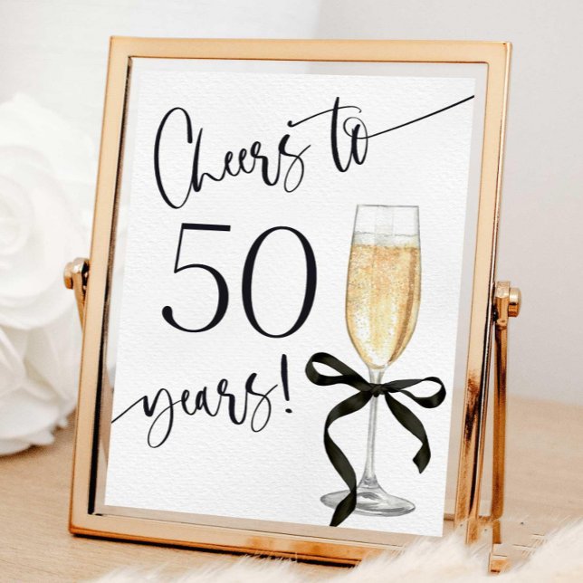 Cheers to 50 years sign, 50th birthday party sign (Creator Uploaded)