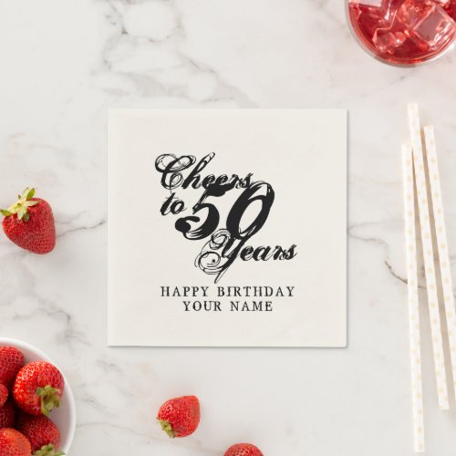 Cheers to 50 years vintage 50th Birthday custom Napkins