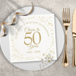 Cheers To 50 Years Wedding Anniversary Gold Dust Napkins
