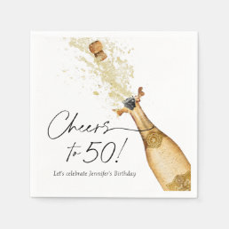 Cheers to 50th Birthday Personalized Paper Napkins