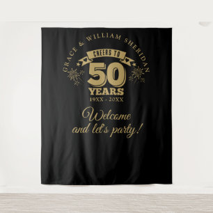 Cheers To 50th Golden Anniversary Photo Backdrop