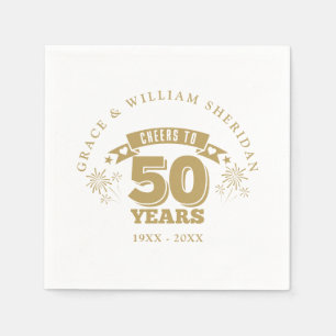 Cheers To 50th Wedding Anniversary Napkins