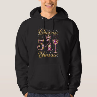 Cheers to 54 Years 54th Birthday Party Woman Princ Hoodie