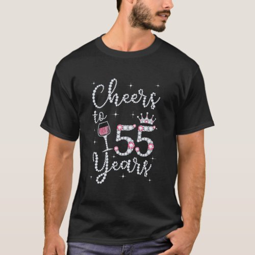 Cheers To 55 Years 1964 55Th Birthday Gift Tee For
