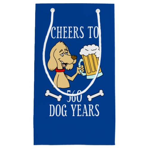 Cheers To 560 Dog Years 80th Birthday Small Gift Bag