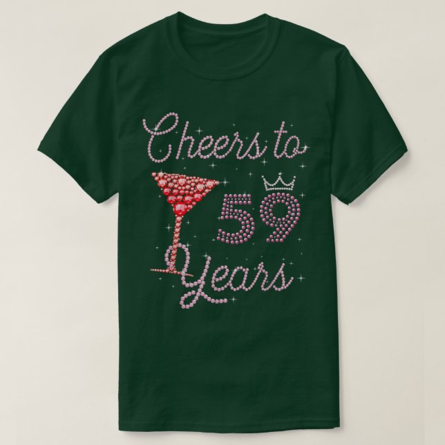 Cheers To 59 Years 59th Birthday 59 Years Old Bday T-Shirt (Design Front)