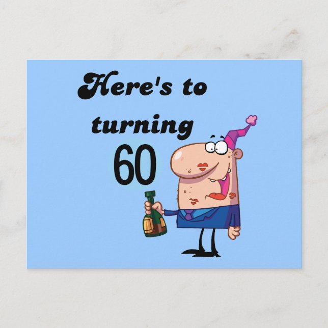 Cheers to 60 Birthday Tshirts and Gifts Postcard (Front)
