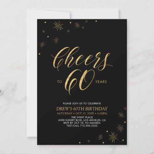 Cheers to 60 | Gold & Black 60th Birthday Party