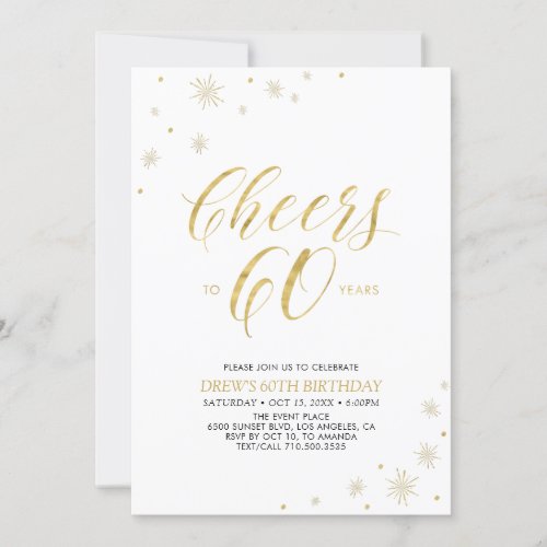 Cheers to 60 | Gold  Modern 60th Birthday Party