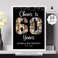 Cheers to 60 Years 23 Photos Number Cutout Collage