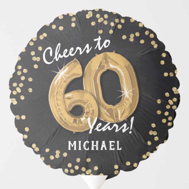 Cheers to 60 Years' 60th Birthday Balloon (Front)