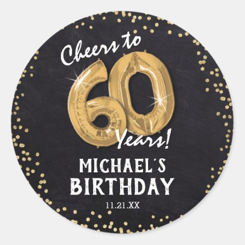 Cheers to 60 Years 60th Birthday Classic Round Sticker