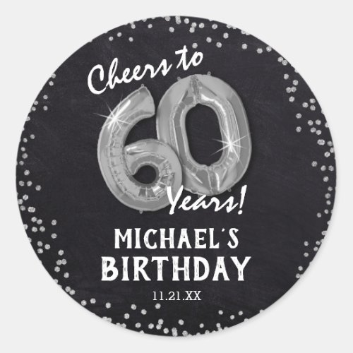 Cheers to 60 Years 60th Birthday Classic Round Sticker