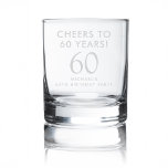 Cheers to 60 Years 60th Birthday Party Rocks Glass<br><div class="desc">Raise a toast at his 60th birthday party with this elegant whiskey rocks glass featuring “Cheers to 60 Years” etched in simple modern lettering and the guest of honor’s name and milestone year.</div>