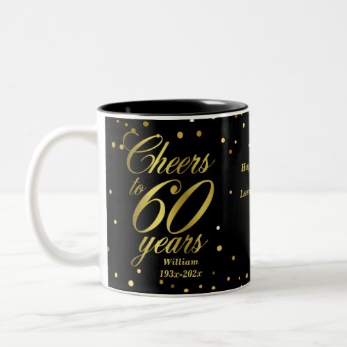 Cheers to 60 Years 60th Birthday Two_Tone Coffee Mug