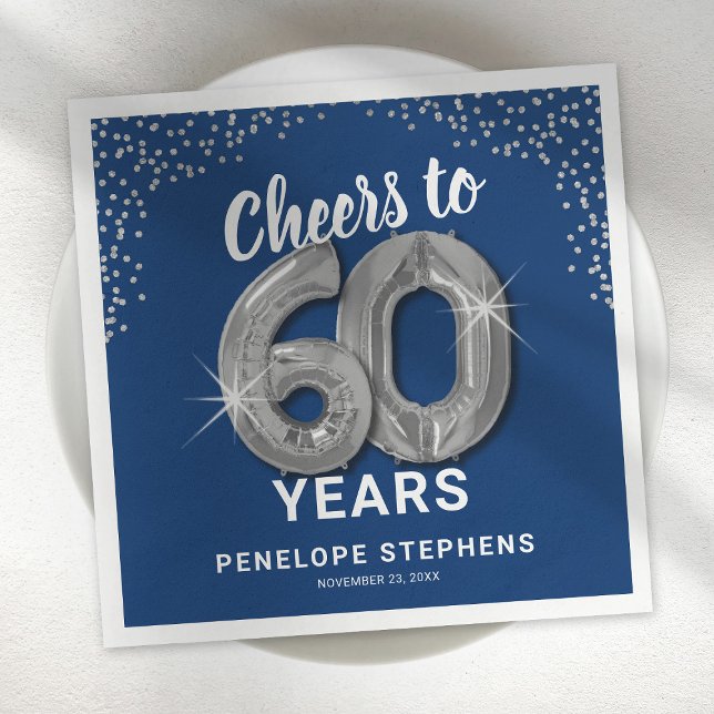 Cheers to 60 Years Adult Birthday Napkins (Creator Uploaded)