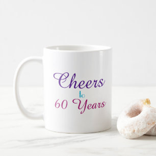Cheers to 60 Years Birthday Colorful Coffee Mug