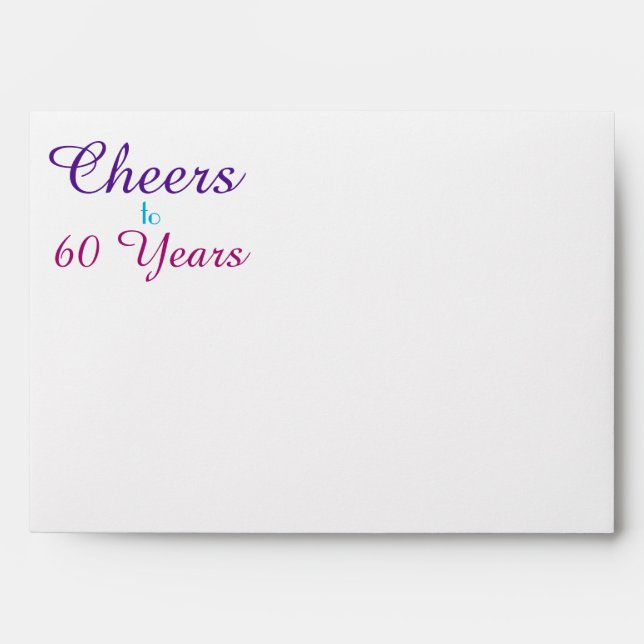 Cheers to 60 Years Birthday Elegant Envelope (Front)