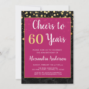 Cheers to 60 Years Birthday Party Invitation