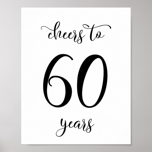 Cheers to 60 years birthday sign (Front)