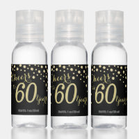 Cheers to 60 Years Black and Gold Diamond
