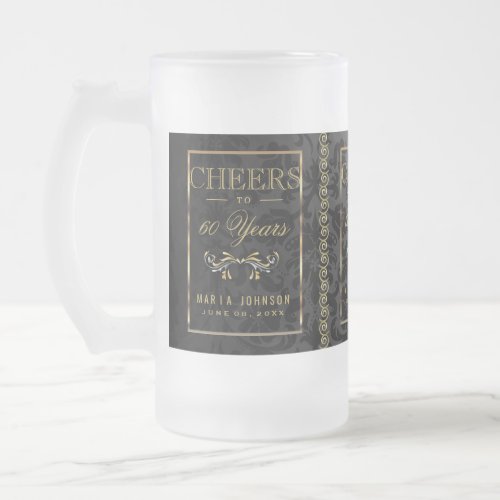 Cheers to 60 Years _ DIY Birthday Age Frosted Glass Beer Mug