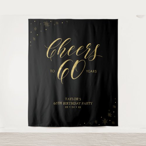 Cheers to 60 years | Gold & Black Birthday Party