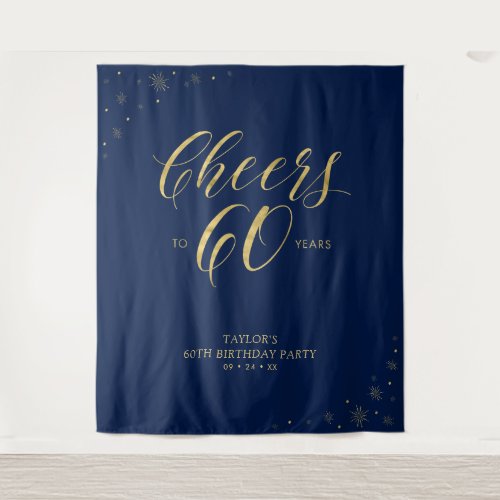 Cheers to 60 years | Gold & Navy Birthday Party