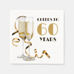 Cheers to 60 Years Milestone Birthday Napkins