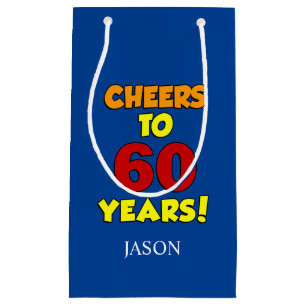 Cheers To 60 Years Personalized 60th Birthday Small Gift Bag